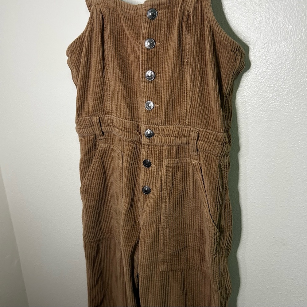 Aerie tan corderoy flare overall pants - Picture 7 of 11